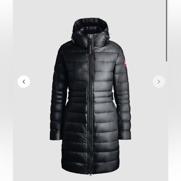 Women's Black Puffer Coat Canada goose cypress hooded jacket size medium
